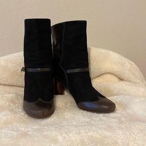 Black and brown booties